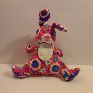 Mary Meyer Pink Multicolor Floral Bunny Rabbit Easter Sewn Eyes Beanbag Plush